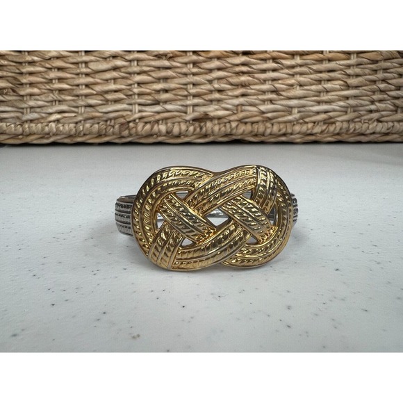 Vintage Gold & Silver Tone Infinity Knot‎ Braided Bangle Bracelet Classic Classy - Picture 1 of 7